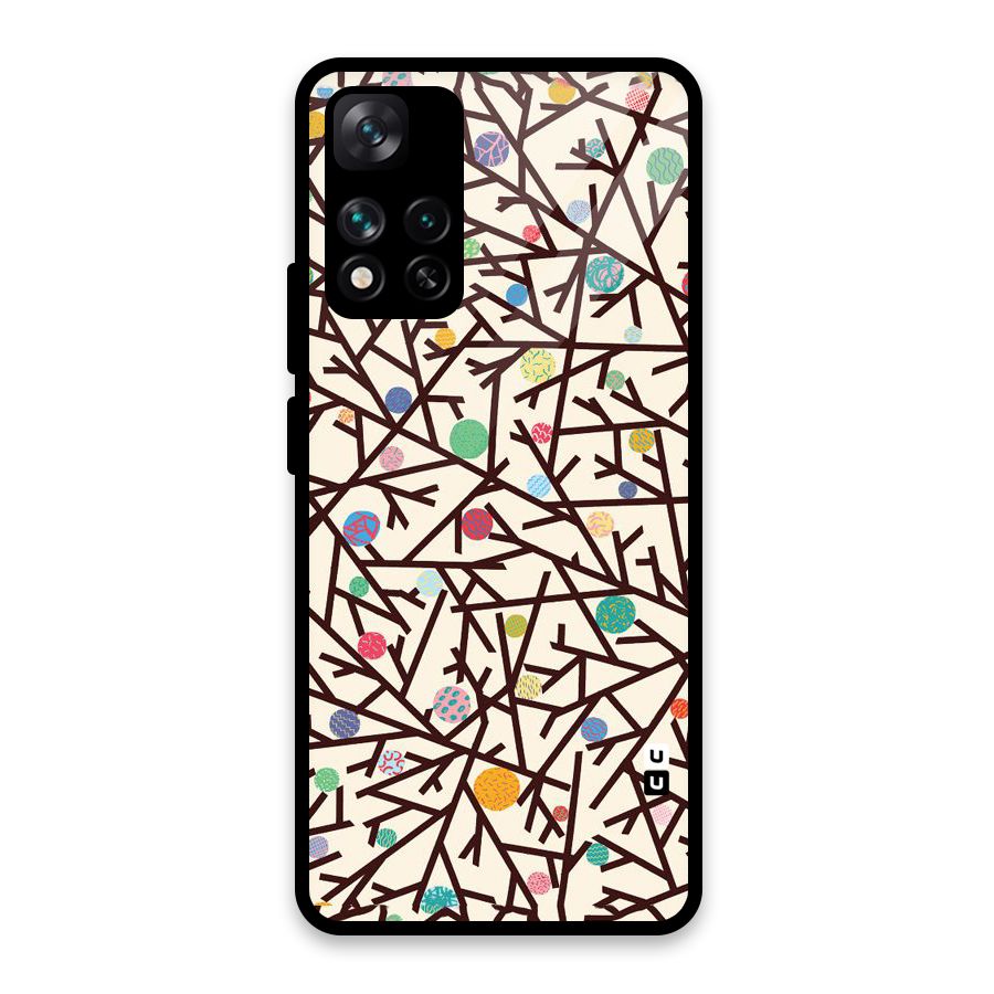 Stem Pattern Glass Back Case for Xiaomi 11i HyperCharge 5G