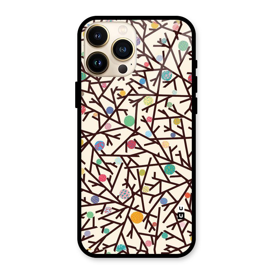 Stem Pattern Glass Back Case for iPhone 13 Pro Max