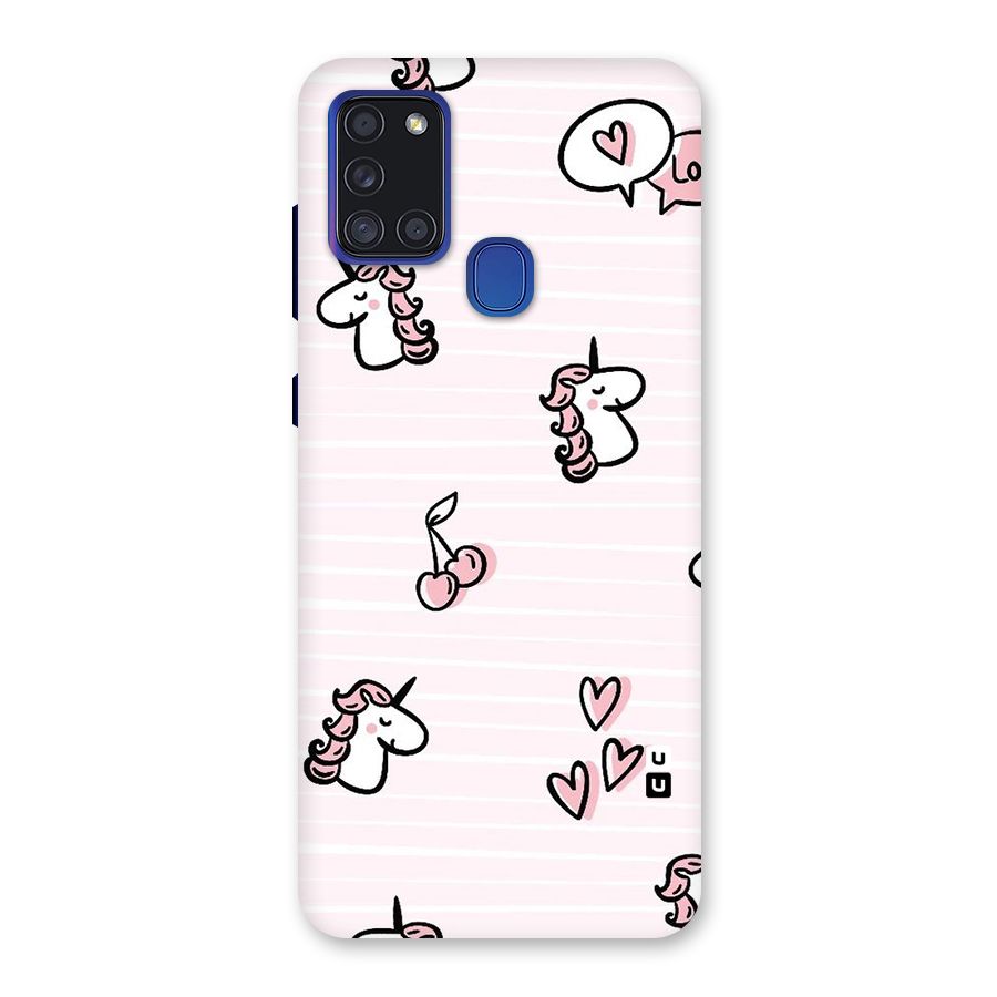 Strawberries And Unicorns Back Case for Galaxy A21s