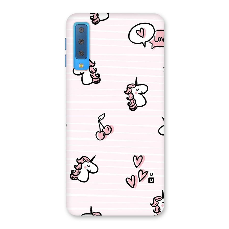 Strawberries And Unicorns Back Case for Galaxy A7 (2018)