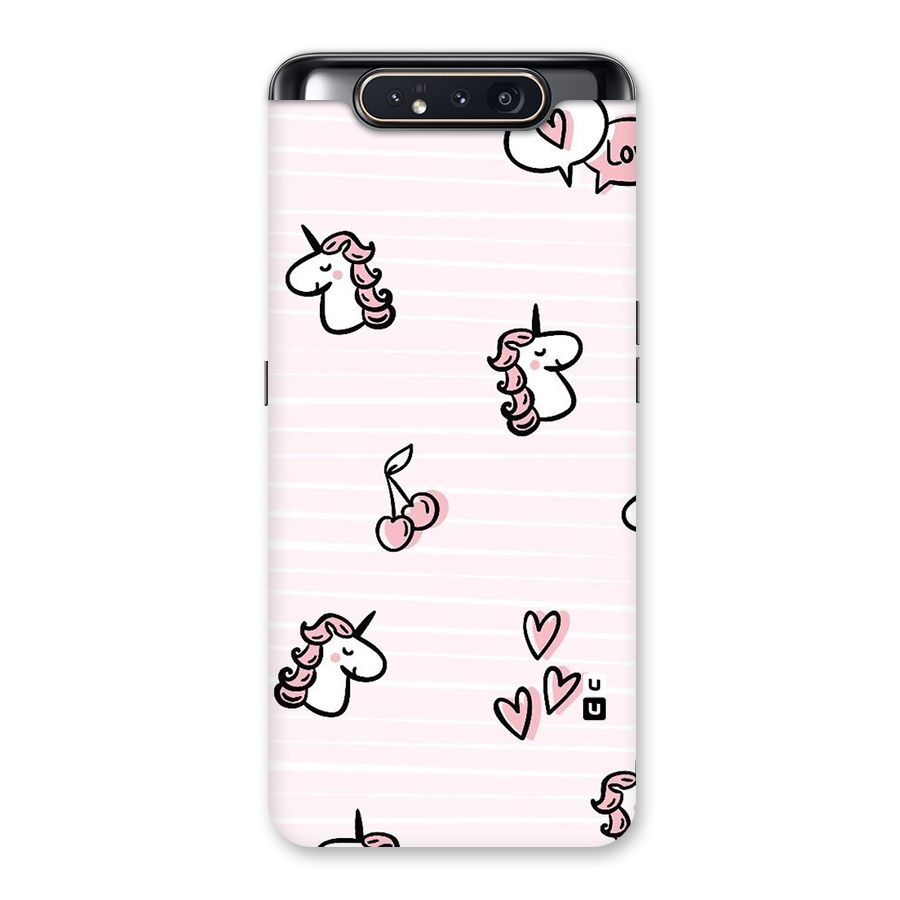 Strawberries And Unicorns Back Case for Galaxy A80