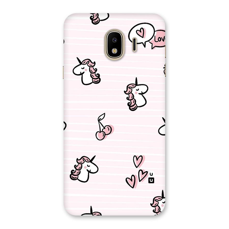 Strawberries And Unicorns Back Case for Galaxy J4