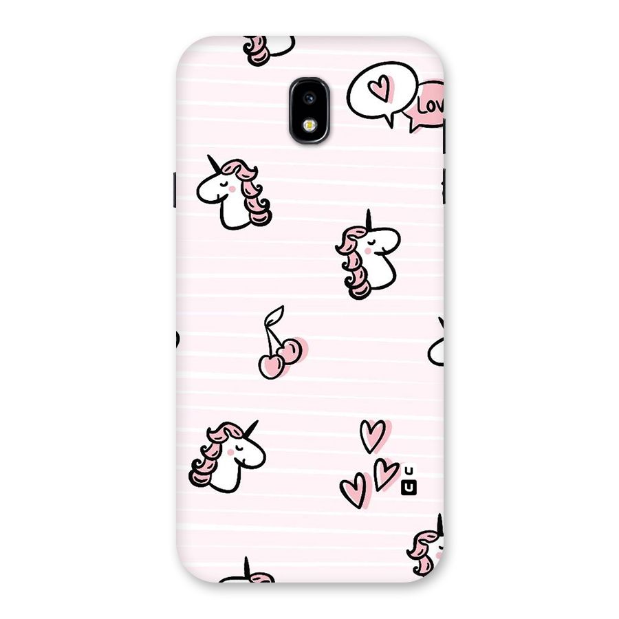 Strawberries And Unicorns Back Case for Galaxy J7 Pro