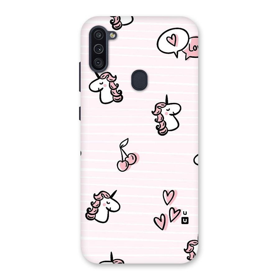 Strawberries And Unicorns Back Case for Galaxy M11
