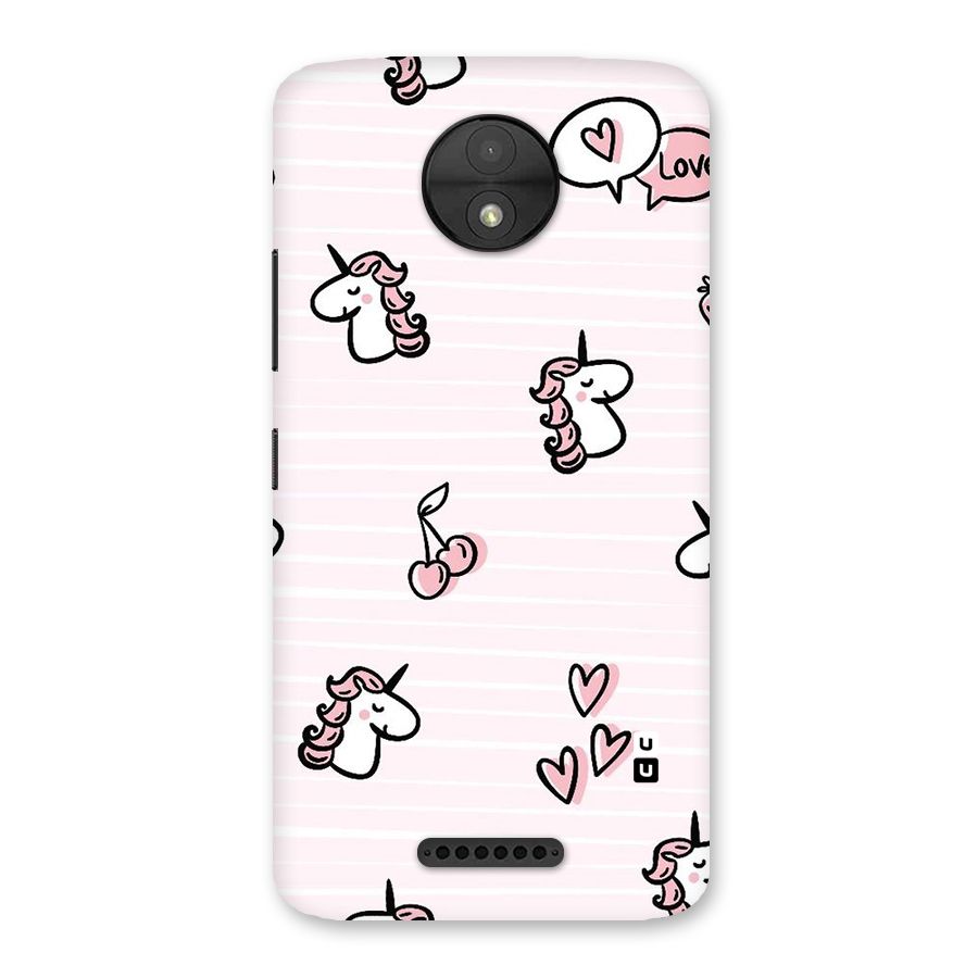 Strawberries And Unicorns Back Case for Moto C