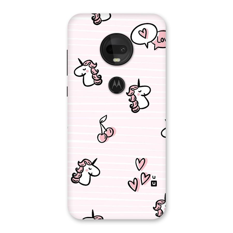 Strawberries And Unicorns Back Case for Moto G7
