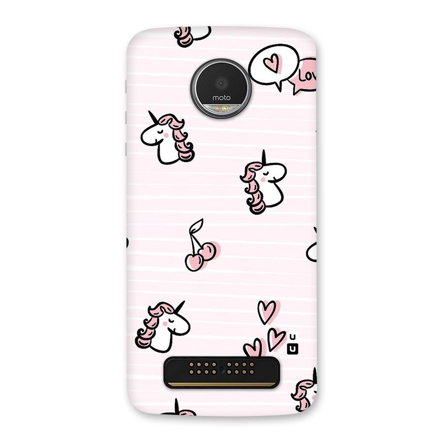 Strawberries And Unicorns Back Case for Moto Z Play