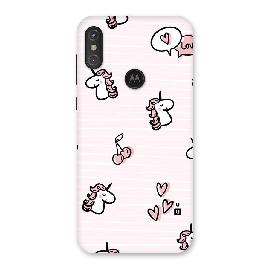Strawberries And Unicorns Back Case for Motorola One Power