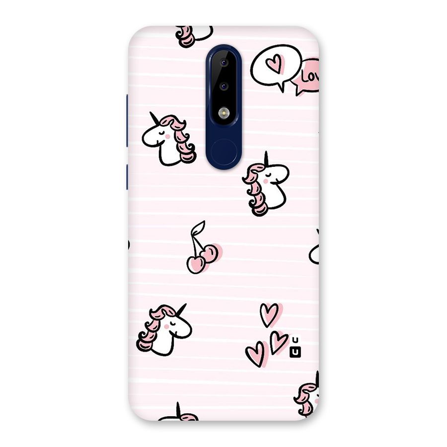 Strawberries And Unicorns Back Case for Nokia 5.1 Plus