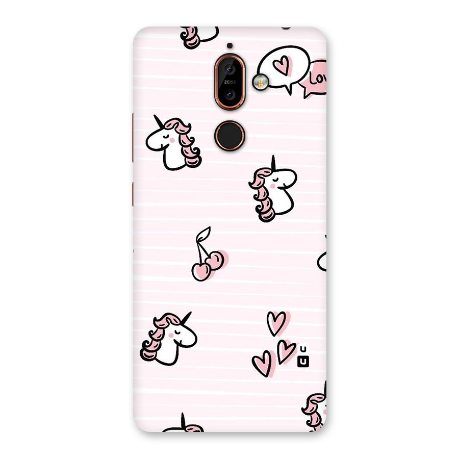 Strawberries And Unicorns Back Case for Nokia 7 Plus