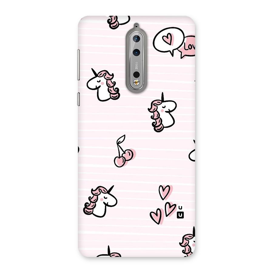 Strawberries And Unicorns Back Case for Nokia 8