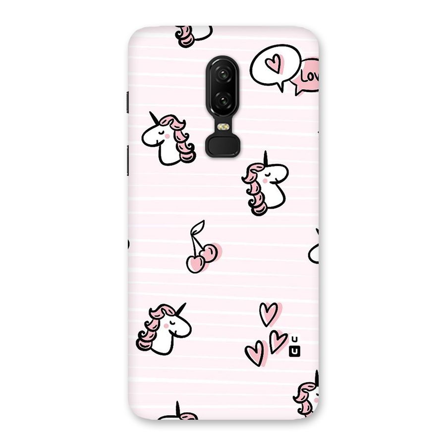 Strawberries And Unicorns Back Case for OnePlus 6