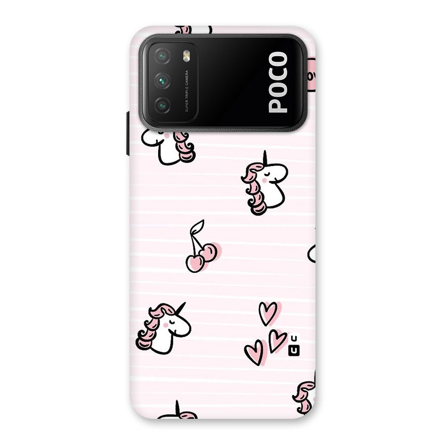 Strawberries And Unicorns Back Case for Poco M3