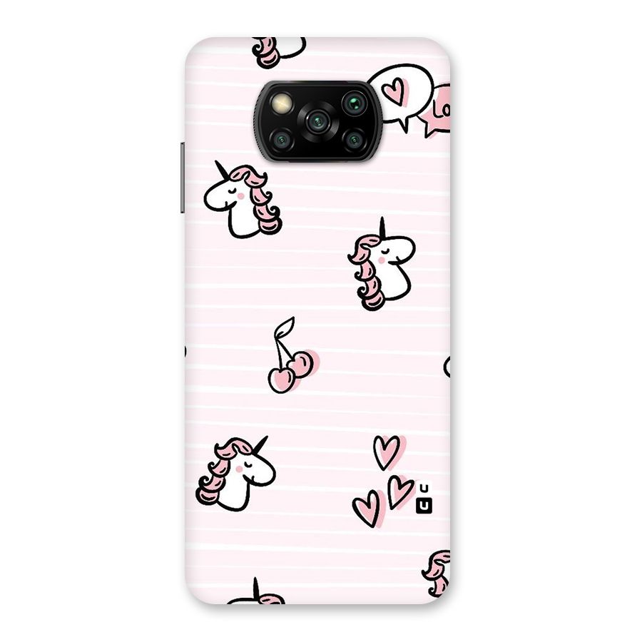 Strawberries And Unicorns Back Case for Poco X3