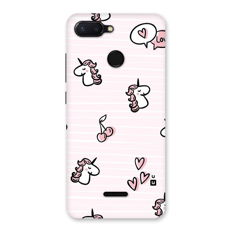 Strawberries And Unicorns Back Case for Redmi 6