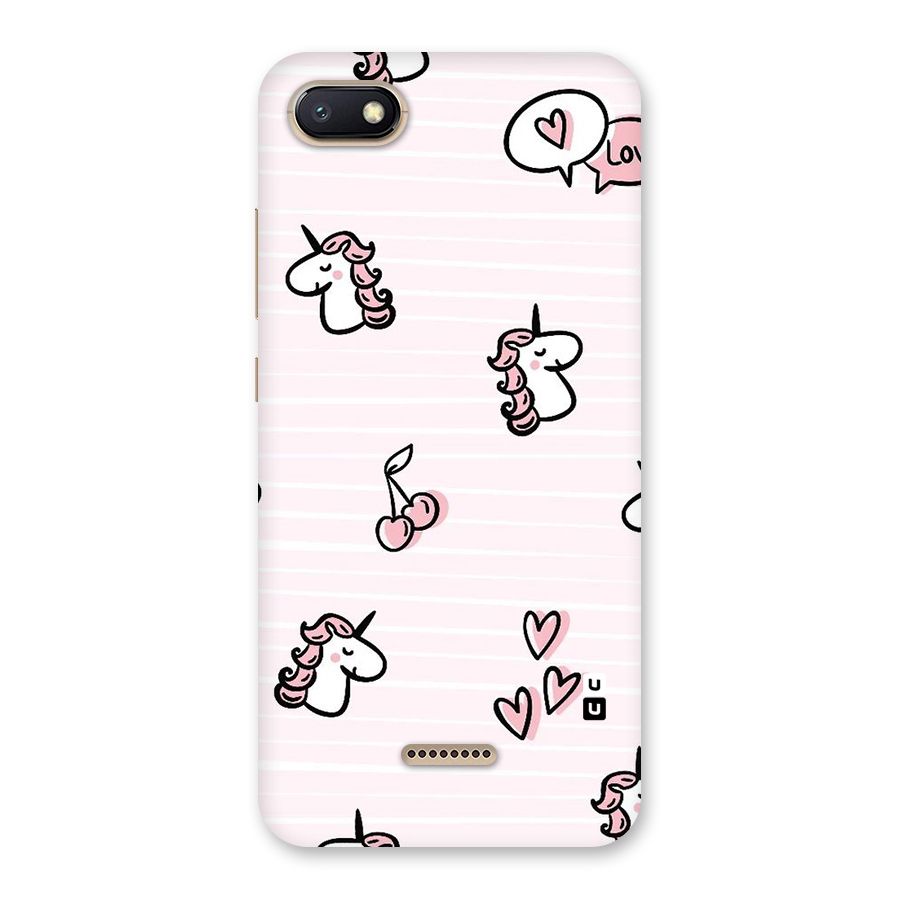 Strawberries And Unicorns Back Case for Redmi 6A