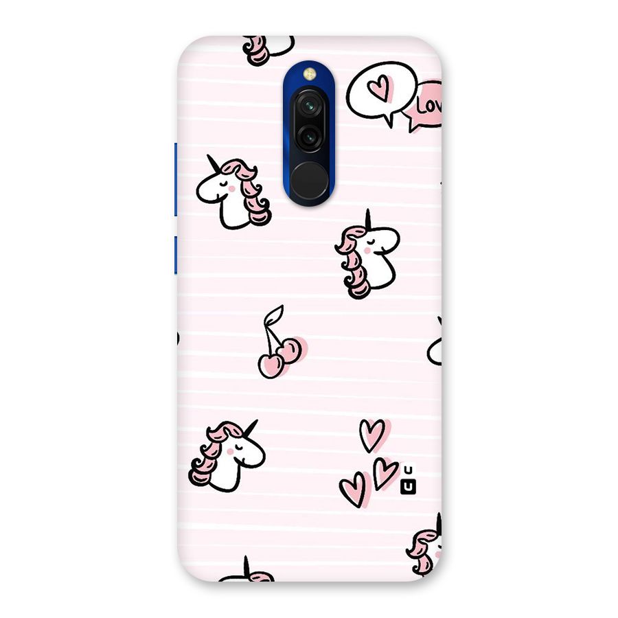 Strawberries And Unicorns Back Case for Redmi 8