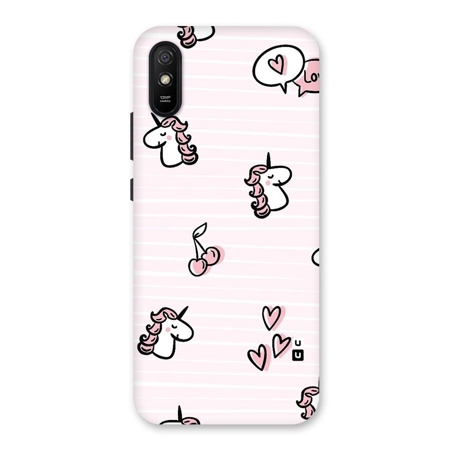 Strawberries And Unicorns Back Case for Redmi 9A