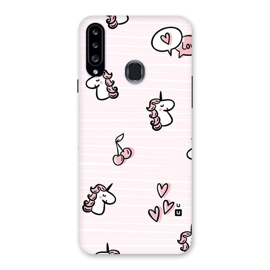 Strawberries And Unicorns Back Case for Samsung Galaxy A20s
