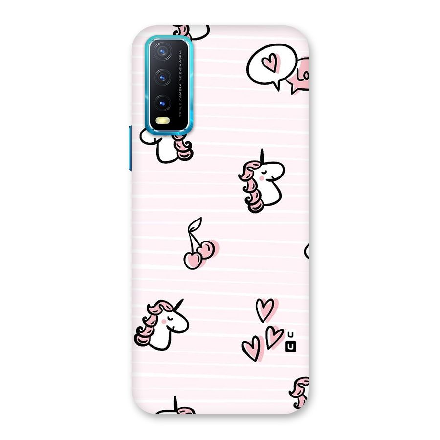 Strawberries And Unicorns Back Case for Vivo Y20A