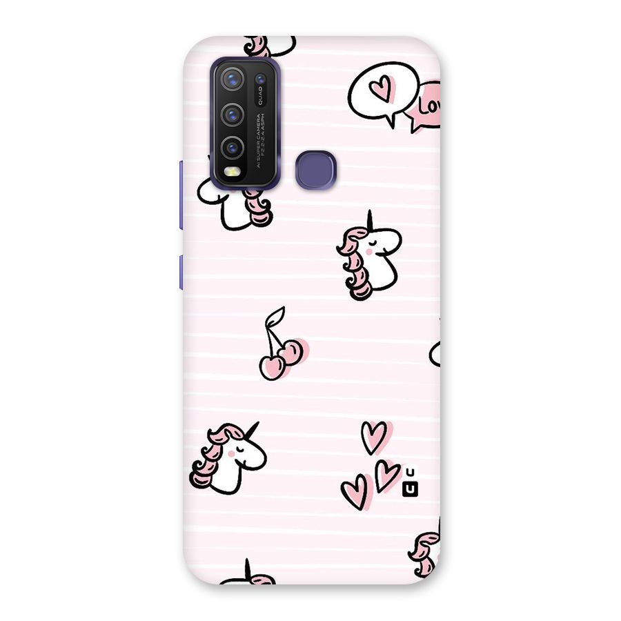 Strawberries And Unicorns Back Case for Vivo Y30