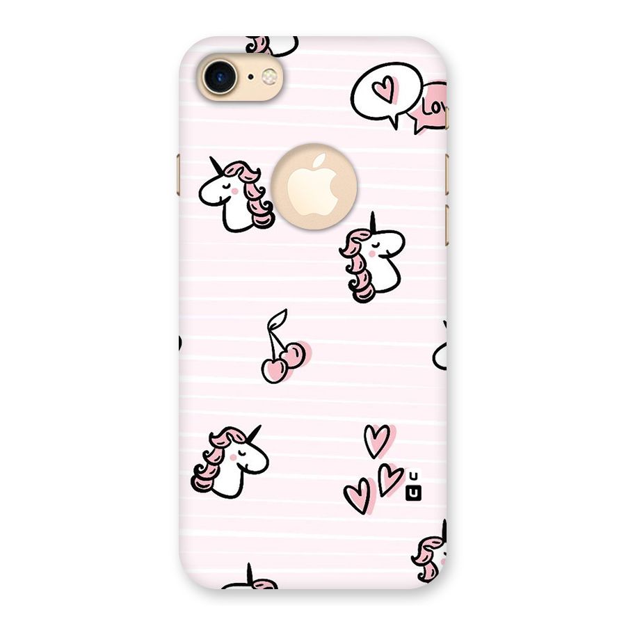 Strawberries And Unicorns Back Case for iPhone 7 Logo Cut