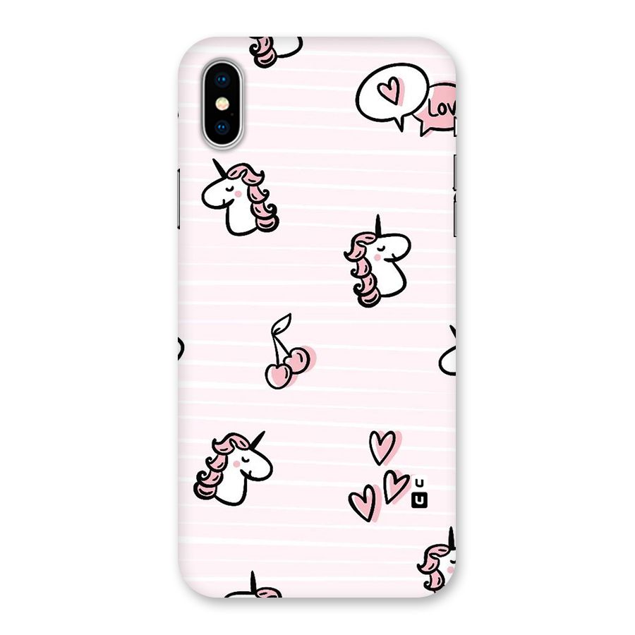 Strawberries And Unicorns Back Case for iPhone XS