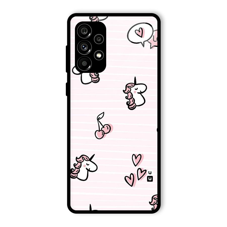 Strawberries And Unicorns Glass Back Case for Galaxy A73 5G