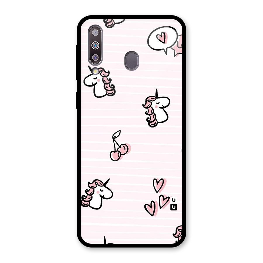 Strawberries And Unicorns Glass Back Case for Galaxy M30