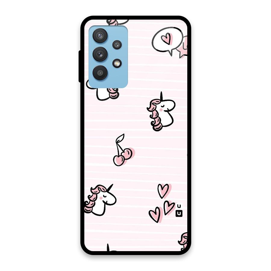 Strawberries And Unicorns Glass Back Case for Galaxy M32 5G