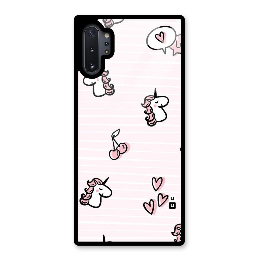 Strawberries And Unicorns Glass Back Case for Galaxy Note 10 Plus