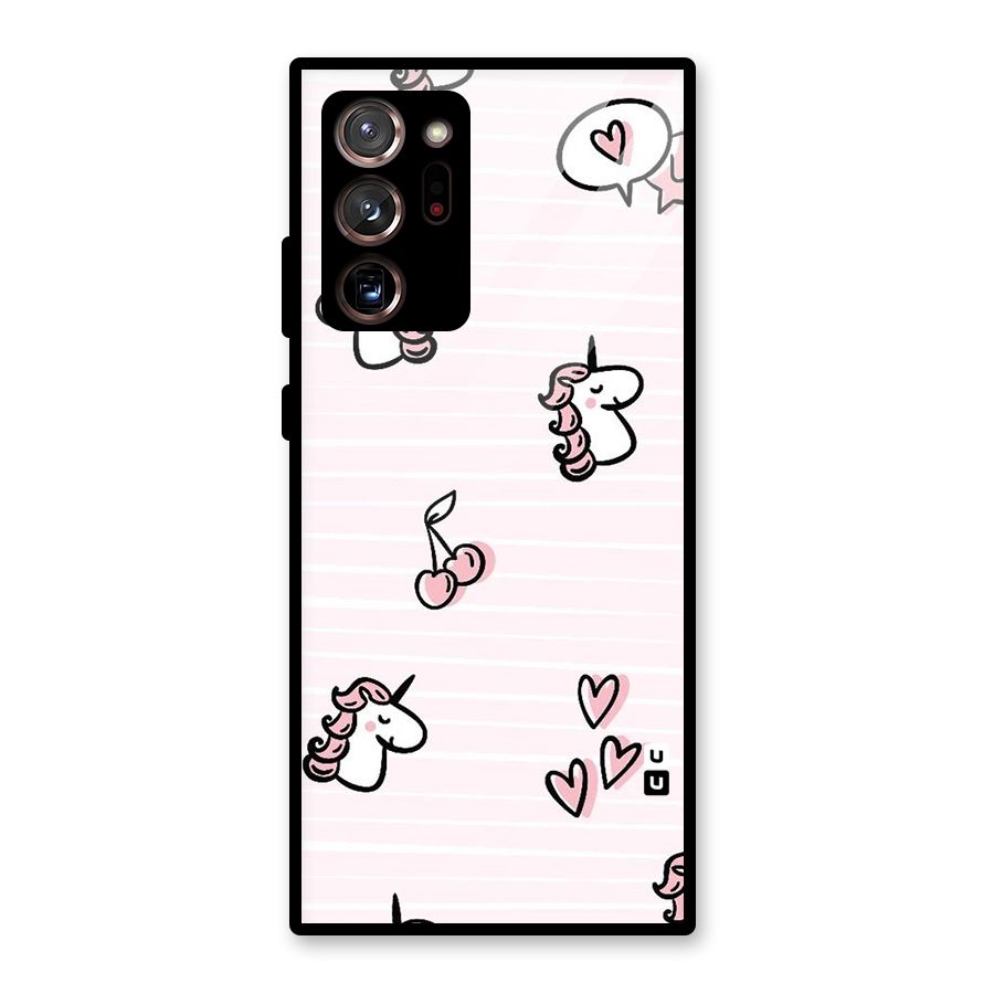 Strawberries And Unicorns Glass Back Case for Galaxy Note 20 Ultra