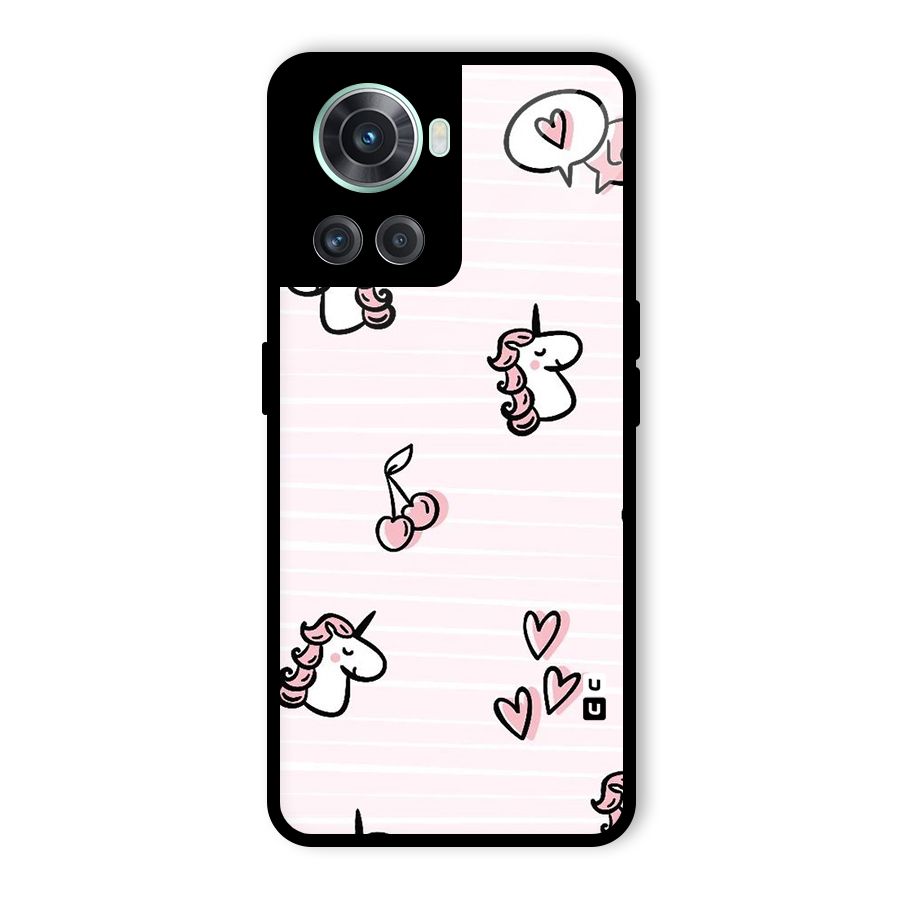 Strawberries And Unicorns Glass Back Case for OnePlus 10R
