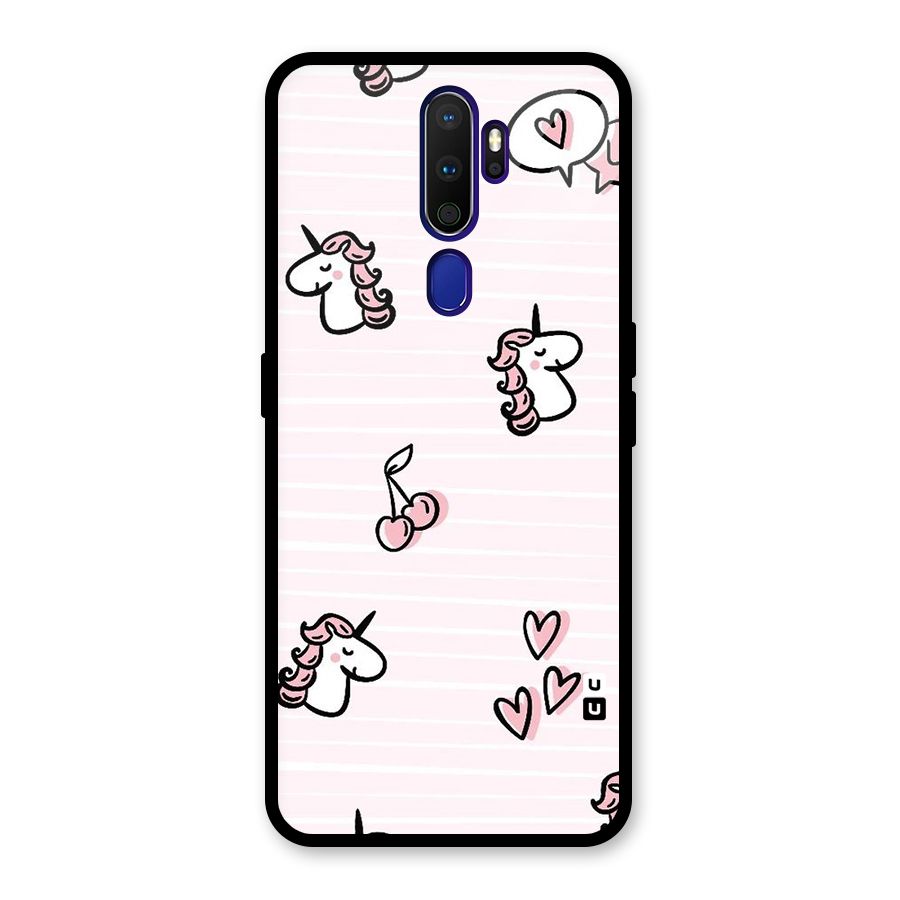 Strawberries And Unicorns Glass Back Case for Oppo A9 (2020)