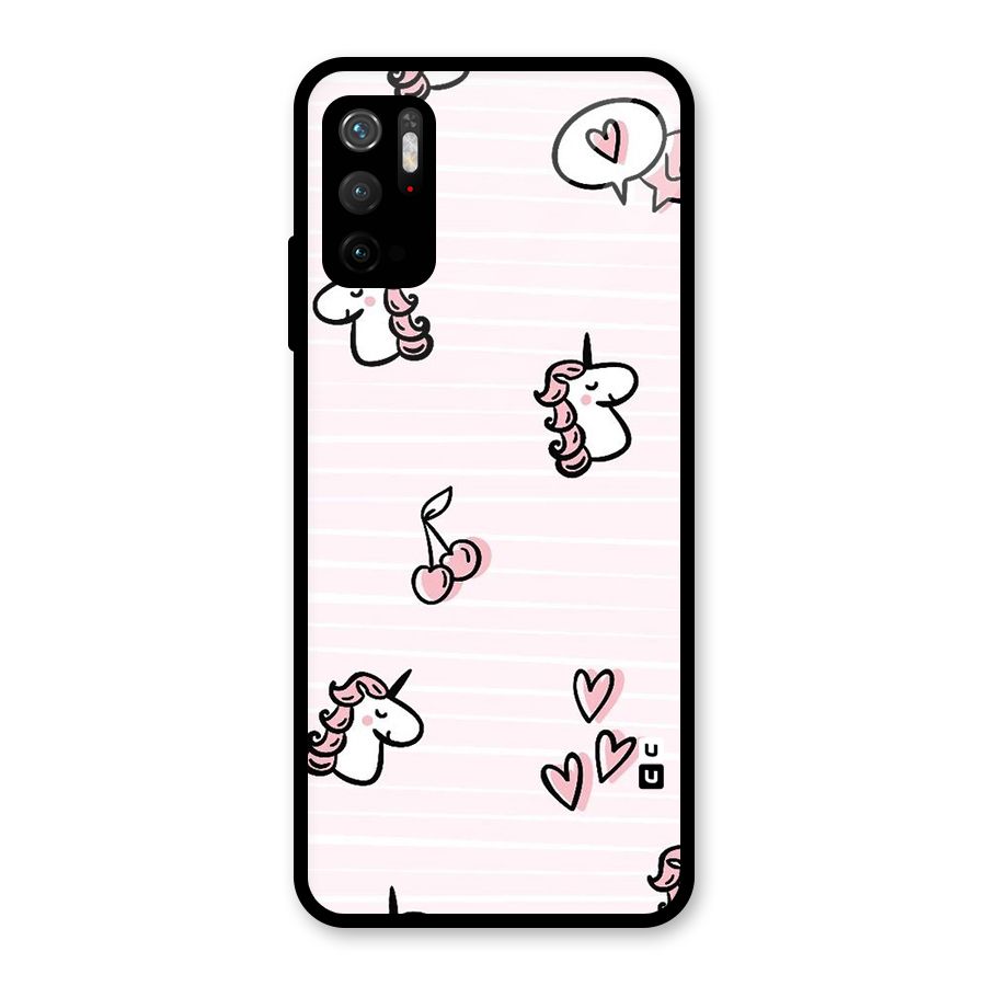 Strawberries And Unicorns Glass Back Case for Poco M3 Pro 5G