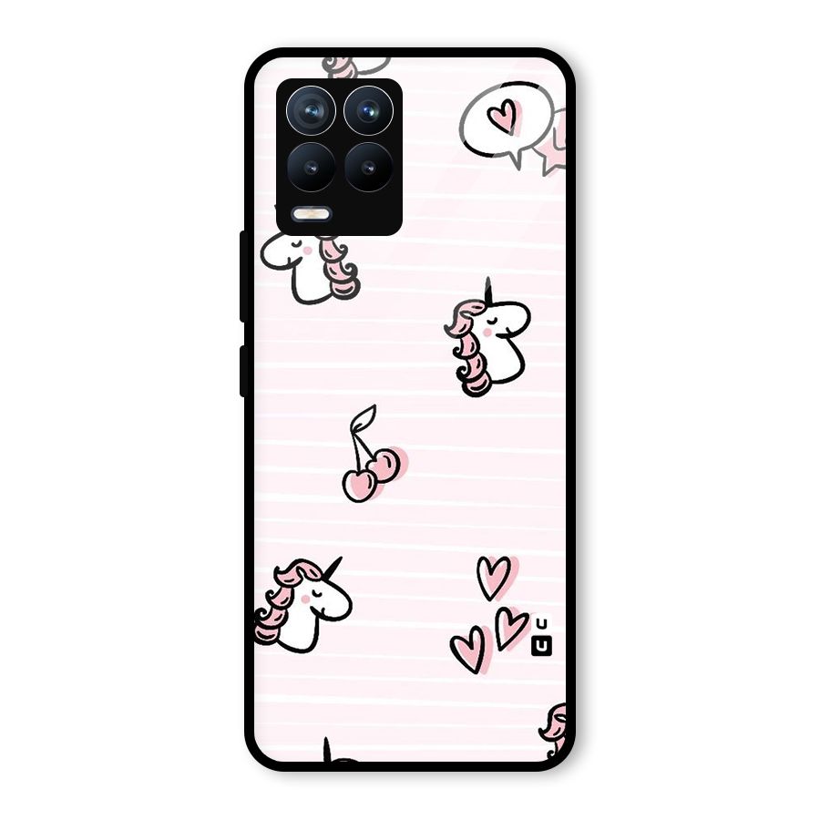 Strawberries And Unicorns Glass Back Case for Realme 8 Pro