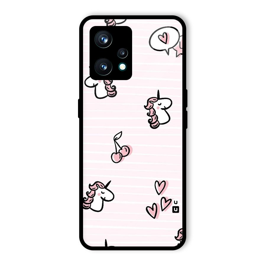 Strawberries And Unicorns Glass Back Case for Realme 9 Pro Plus 5G