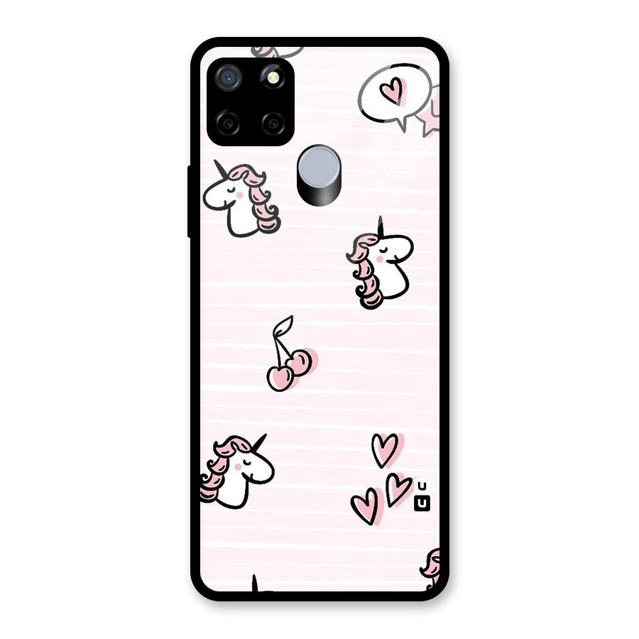 Strawberries And Unicorns Glass Back Case for Realme C12