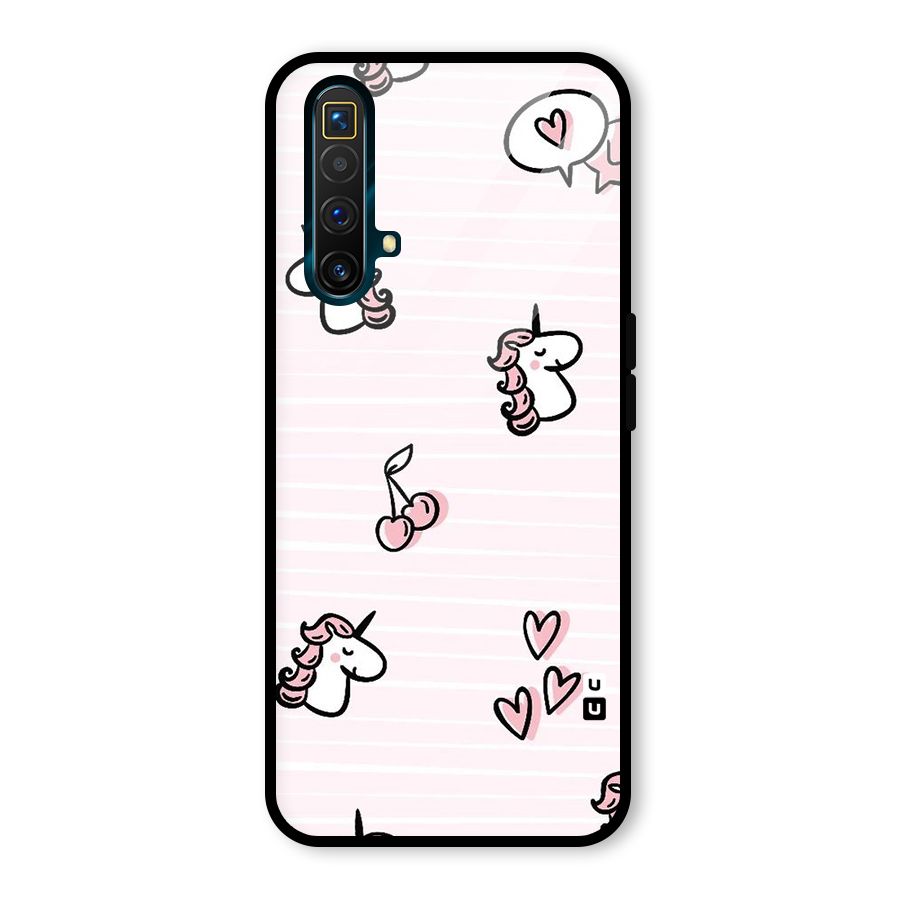 Strawberries And Unicorns Glass Back Case for Realme X3 SuperZoom