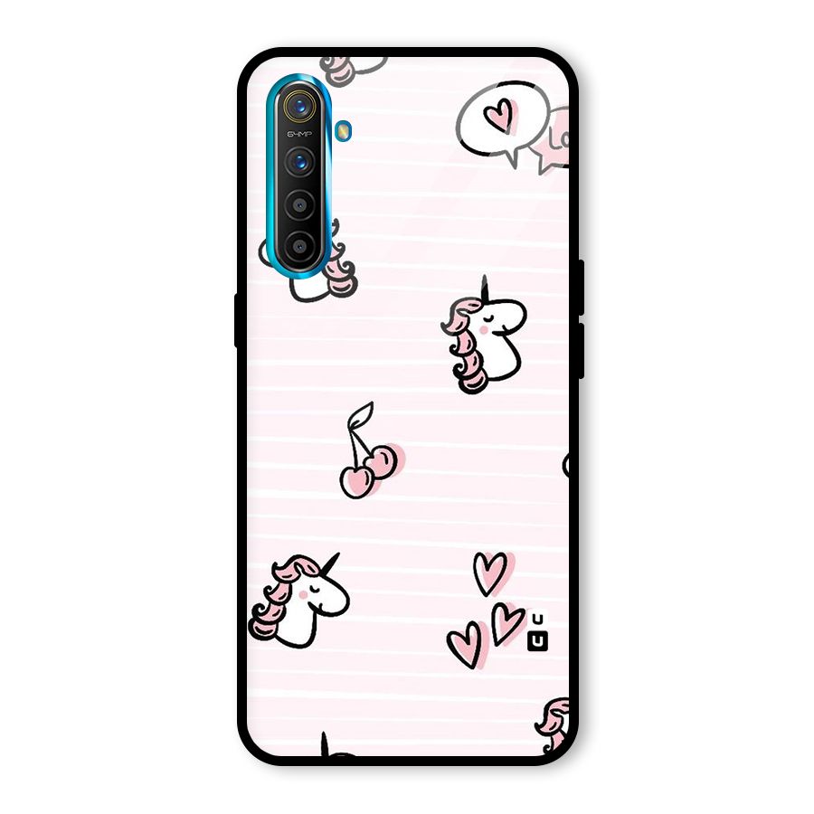 Strawberries And Unicorns Glass Back Case for Realme XT
