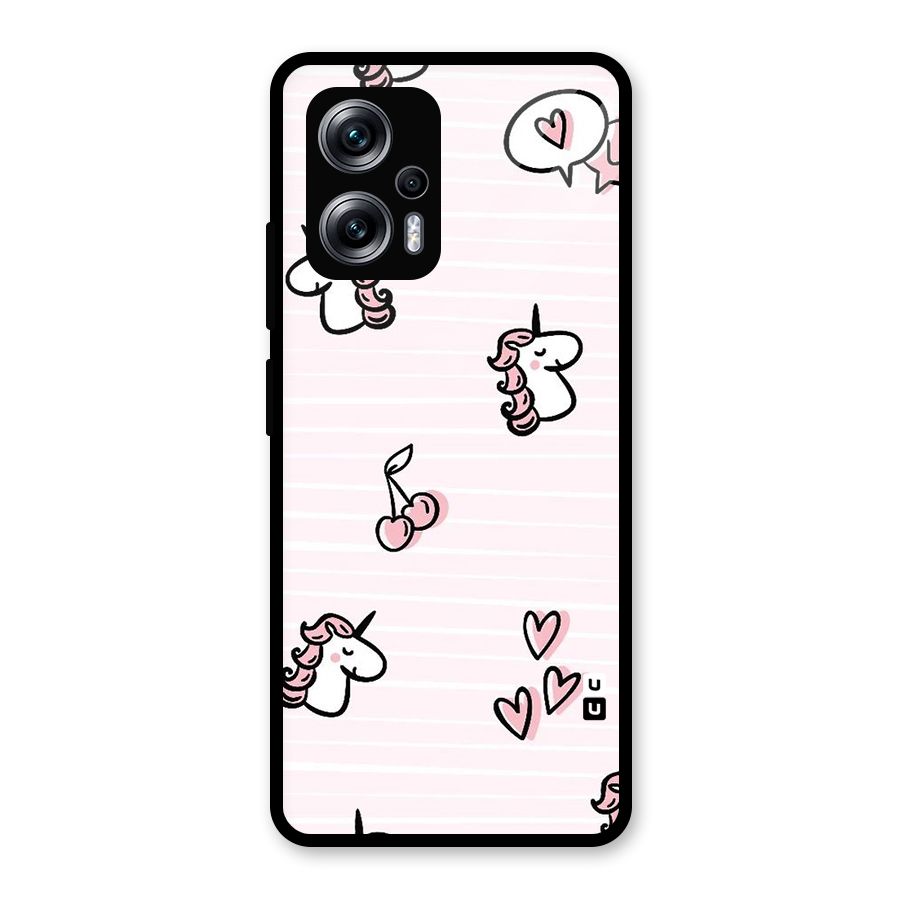 Strawberries And Unicorns Glass Back Case for Redmi K50i