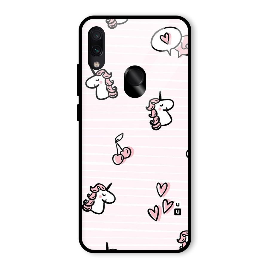 Strawberries And Unicorns Glass Back Case for Redmi Note 7 Pro