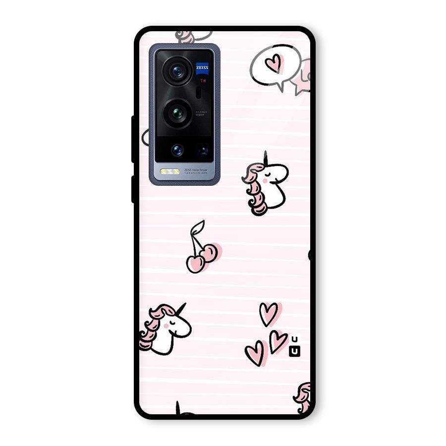Strawberries And Unicorns Glass Back Case for Vivo X60 Pro Plus