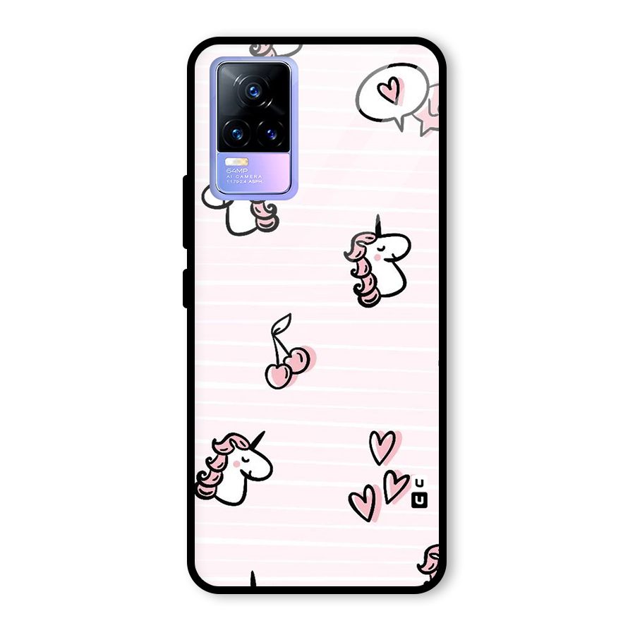 Strawberries And Unicorns Glass Back Case for Vivo Y73