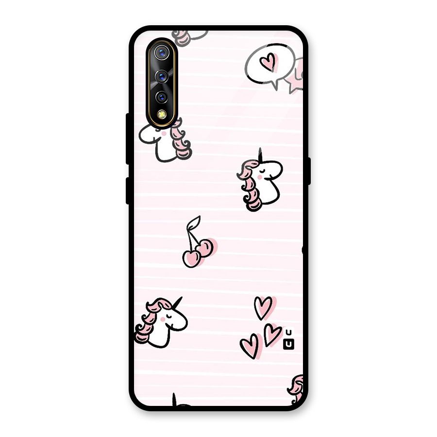 Strawberries And Unicorns Glass Back Case for Vivo Z1x