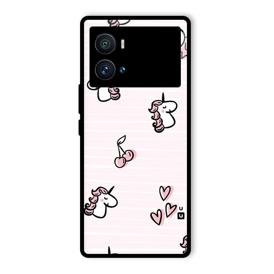 Strawberries And Unicorns Glass Back Case for Vivo iQOO 9 Pro