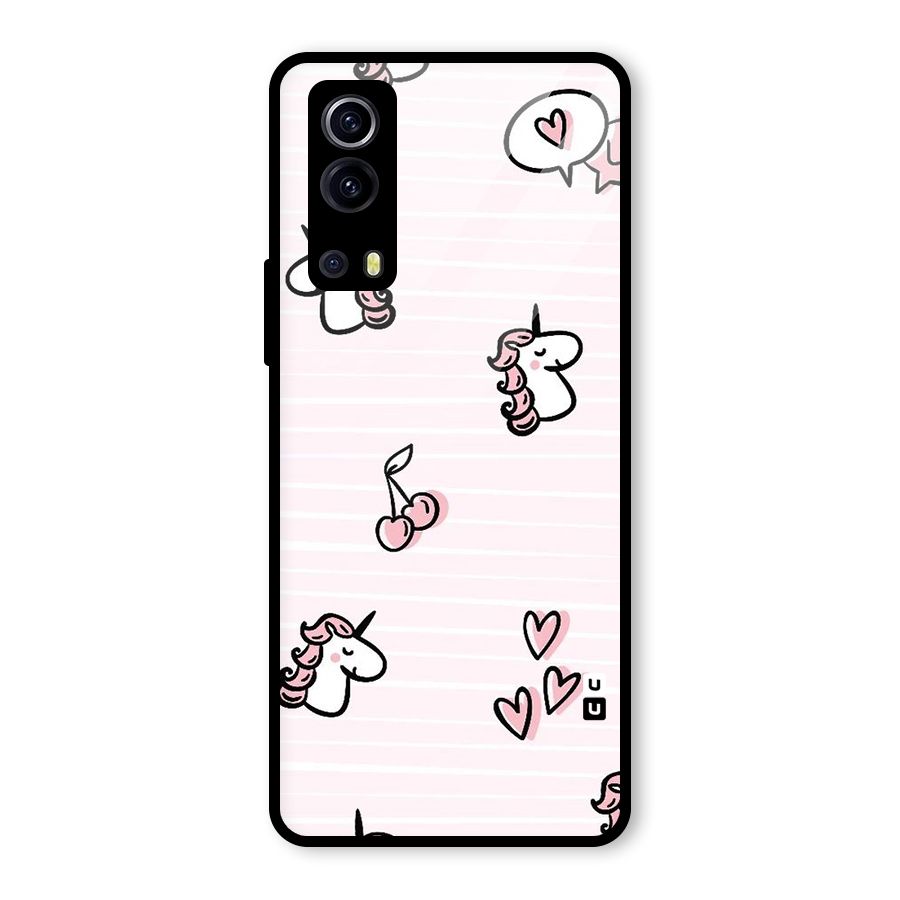 Strawberries And Unicorns Glass Back Case for Vivo iQOO Z3