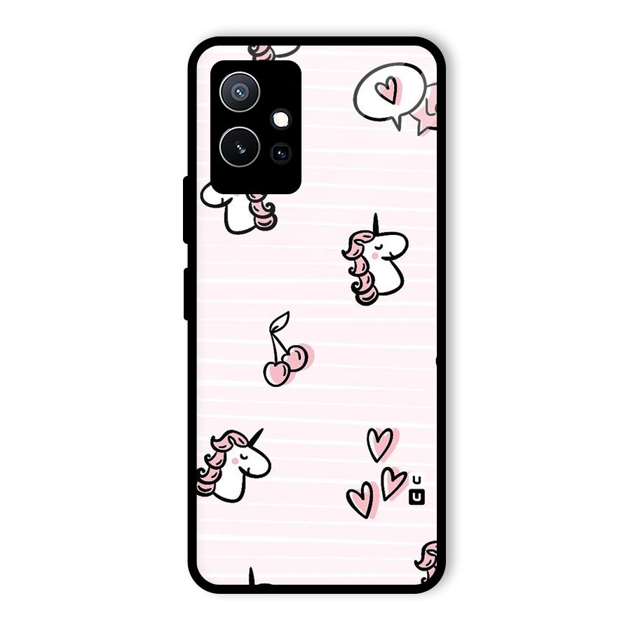 Strawberries And Unicorns Glass Back Case for Vivo iQOO Z6