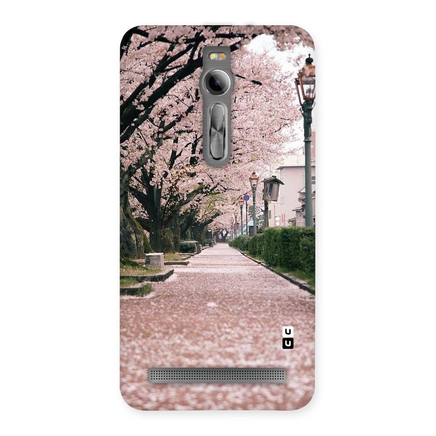 Street In Pink Flowers Back Case for Asus Zenfone 2