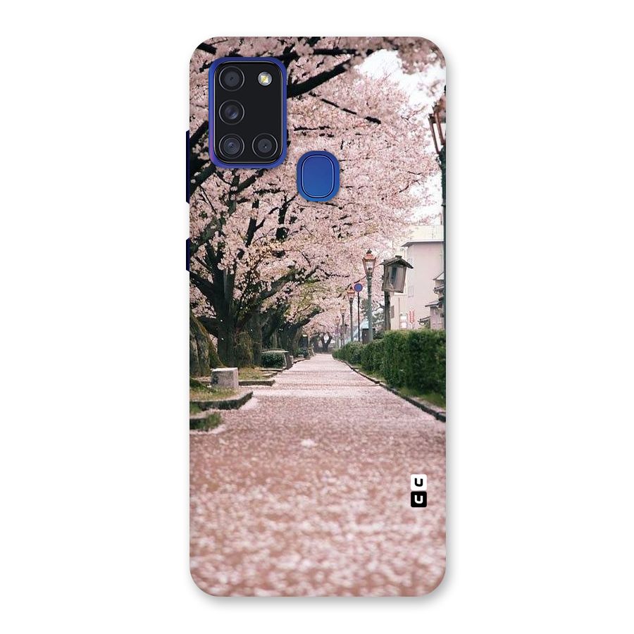 Street In Pink Flowers Back Case for Galaxy A21s